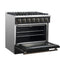 Galiano 36-inch Freestanding Gas Range in with Antique Brass Design, 6 Burners, 83,000 BTU, 5.36 cu.ft. Convection Oven