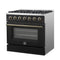 Galiano 36-inch Freestanding Gas Range in with Antique Brass Design, 6 Burners, 83,000 BTU, 5.36 cu.ft. Convection Oven
