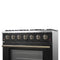 Galiano 36-inch Freestanding Gas Range in with Antique Brass Design, 6 Burners, 83,000 BTU, 5.36 cu.ft. Convection Oven