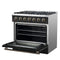 Galiano 36-inch Freestanding Gas Range in with Antique Brass Design, 6 Burners, 83,000 BTU, 5.36 cu.ft. Convection Oven