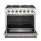 Galiano 36-inch Freestanding Gas Range in with Antique Brass Design, 6 Burners, 83,000 BTU, 5.36 cu.ft. Convection Oven
