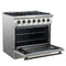 Galiano 36-inch Freestanding Gas Range in with Antique Brass Design, 6 Burners, 83,000 BTU, 5.36 cu.ft. Convection Oven