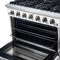 Galiano 36-inch Freestanding Gas Range in with Antique Brass Design, 6 Burners, 83,000 BTU, 5.36 cu.ft. Convection Oven