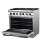 Galiano 36-inch Freestanding Gas Range in with Antique Brass Design, 6 Burners, 83,000 BTU, 5.36 cu.ft. Convection Oven