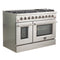 Galiano 48-Inch Freestanding Gas Range, , 8 Burners, 107,000 BTU, Griddle, Double Ovens, Energy Efficient