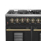 Galiano 48-inch Gas Range & Antique Brass Design, 8 Burners, 107,000 BTU, Griddle, 6.58 cu.ft. Double Ovens
