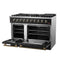 Galiano 48-inch Gas Range & Antique Brass Design, 8 Burners, 107,000 BTU, Griddle, 6.58 cu.ft. Double Ovens