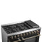 Galiano 48-inch Gas Range & Antique Brass Design, 8 Burners, 107,000 BTU, Griddle, 6.58 cu.ft. Double Ovens