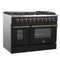 Galiano 48-inch Gas Range & Antique Brass Design, 8 Burners, 107,000 BTU, Griddle, 6.58 cu.ft. Double Ovens