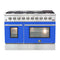 Galiano 48-Inch Freestanding Gas Range, , 8 Burners, 107,000 BTU, Griddle, Double Ovens, Energy Efficient, Doors