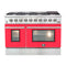 Galiano 48-Inch Freestanding Gas Range, , 8 Burners, 107,000 BTU, Griddle, Double Ovens, Energy Efficient, Doors