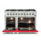 Galiano 48-Inch Freestanding Gas Range, , 8 Burners, 107,000 BTU, Griddle, Double Ovens, Energy Efficient, Doors