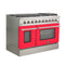 Galiano 48-Inch Freestanding Gas Range, , 8 Burners, 107,000 BTU, Griddle, Double Ovens, Energy Efficient, Doors