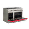 Galiano 48-Inch Freestanding Gas Range, , 8 Burners, 107,000 BTU, Griddle, Double Ovens, Energy Efficient, Doors