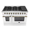 Galiano 48-inch Gas Range & Antique Brass Design, 8 Burners, 107,000 BTU, Griddle, 6.58 cu.ft. Double Ovens