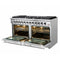 Galiano 60-Inch Freestanding Gas Range, 10 Burners, Double Ovens, Griddle, Energy Efficient