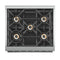 Capriasca 30-Inch Freestanding Gas Range, 4 Burners, True Convection Oven