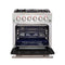 Capriasca 30-Inch Freestanding Gas Range, 4 Burners, True Convection Oven, Door