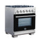 Capriasca 30-Inch Freestanding Gas Range, 4 Burners, True Convection Oven, Door