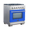 Capriasca 30-Inch Freestanding Gas Range, 4 Burners, True Convection Oven, Door