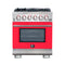 Capriasca 30-Inch Freestanding Gas Range, 4 Burners, True Convection Oven, Door