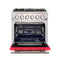 Capriasca 30-Inch Freestanding Gas Range, 4 Burners, True Convection Oven, Door