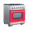 Capriasca 30-Inch Freestanding Gas Range, 4 Burners, True Convection Oven, Door