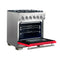 Capriasca 30-Inch Freestanding Gas Range, 4 Burners, True Convection Oven, Door