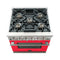 Capriasca 30-Inch Freestanding Gas Range, 4 Burners, True Convection Oven, Door