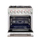 Capriasca 30-Inch Freestanding Gas Range, 4 Burners, True Convection Oven, Door