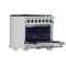 Capriasca 36-Inch Gas Range, , 6 Brass Burners, 120,000 BTU, Convection Oven, Energy Efficient
