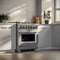 Capriasca 36-Inch Gas Range, , 6 Brass Burners, 120,000 BTU, Convection Oven, Energy Efficient