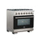 Capriasca 36-Inch Gas Range, , 6 Brass Burners, 120,000 BTU, Convection Oven, Energy Efficient, door