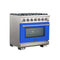 Capriasca 36-Inch Gas Range, , 6 Brass Burners, 120,000 BTU, Convection Oven, Energy Efficient, Door