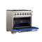 Capriasca 36-Inch Gas Range, , 6 Brass Burners, 120,000 BTU, Convection Oven, Energy Efficient, Door