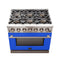 Capriasca 36-Inch Gas Range, , 6 Brass Burners, 120,000 BTU, Convection Oven, Energy Efficient, Door