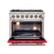 Capriasca 36-Inch Gas Range, , 6 Brass Burners, 120,000 BTU, Convection Oven, Energy Efficient, Door