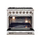 Capriasca 36-Inch Gas Range, , 6 Brass Burners, 120,000 BTU, Convection Oven, Energy Efficient, Door