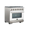 Capriasca 36-Inch Gas Range, , 6 Brass Burners, 120,000 BTU, Convection Oven, Energy Efficient, Door