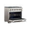 Capriasca 36-Inch Gas Range, , 6 Brass Burners, 120,000 BTU, Convection Oven, Energy Efficient, Door