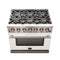 Capriasca 36-Inch Gas Range, , 6 Brass Burners, 120,000 BTU, Convection Oven, Energy Efficient, Door