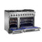 Capriasca 48-inch Gas Range , 8 Brass Burners 160,000 BTU, 6.58 cu.ft. Double Oven