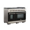 Capriasca 48-inch Gas Range , 8 Brass Burners 160,000 BTU, 6.58 cu.ft. Double Oven, Doors