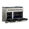 Capriasca 48-inch Gas Range , 8 Brass Burners 160,000 BTU, 6.58 cu.ft. Double Oven, Doors