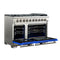 Capriasca 48-inch Gas Range , 8 Brass Burners 160,000 BTU, 6.58 cu.ft. Double Oven, Doors