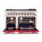 Capriasca 48-inch Gas Range , 8 Brass Burners 160,000 BTU, 6.58 cu.ft. Double Oven, Doors