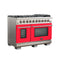 Capriasca 48-inch Gas Range , 8 Brass Burners 160,000 BTU, 6.58 cu.ft. Double Oven, Doors