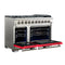 Capriasca 48-inch Gas Range , 8 Brass Burners 160,000 BTU, 6.58 cu.ft. Double Oven, Doors