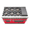 Capriasca 48-inch Gas Range , 8 Brass Burners 160,000 BTU, 6.58 cu.ft. Double Oven, Doors