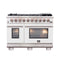 Capriasca 48-inch Gas Range , 8 Brass Burners 160,000 BTU, 6.58 cu.ft. Double Oven, Doors